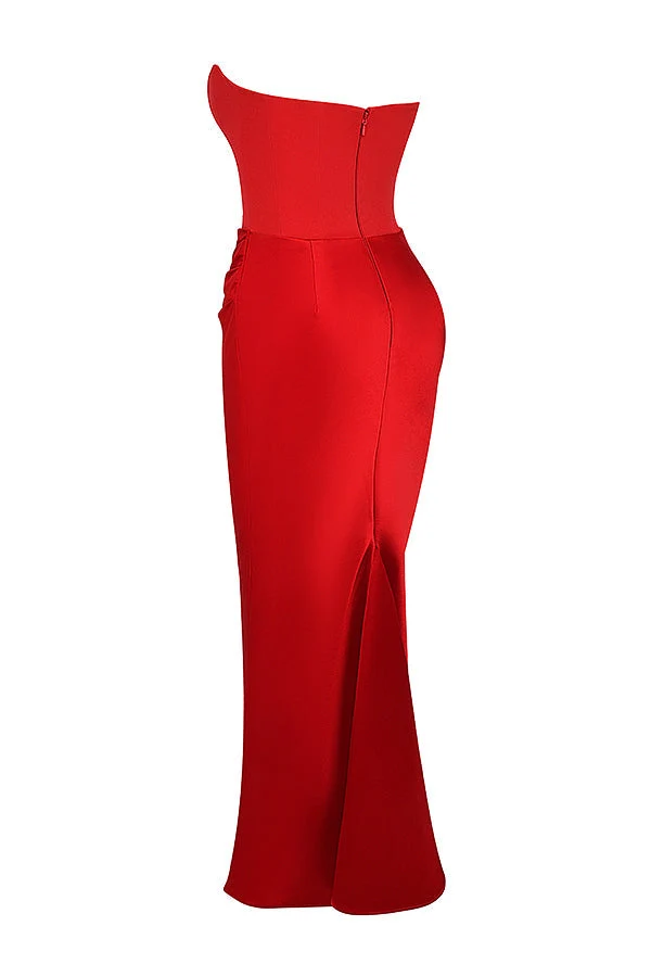 Trägerloses Korsett Maxi Kleid