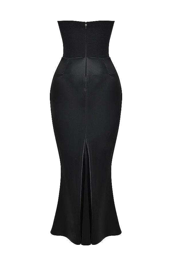 Trägerloses Korsett Maxi Kleid