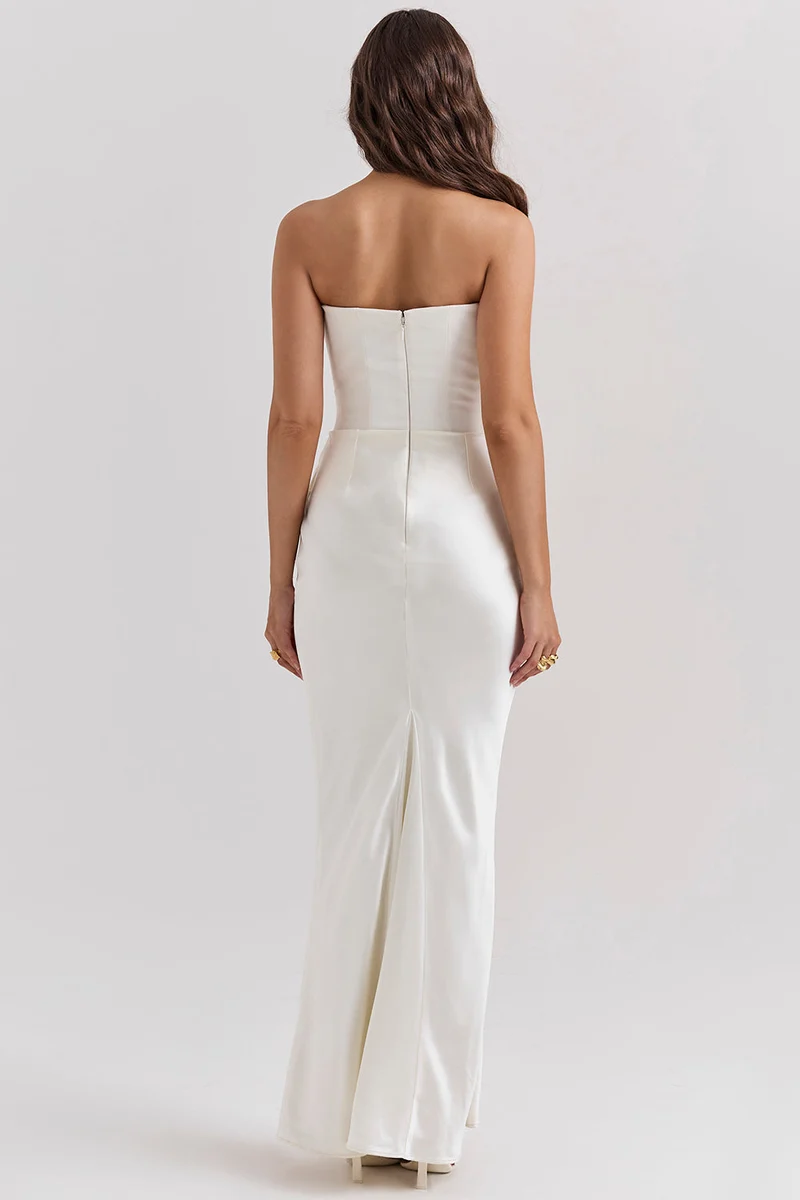 Trägerloses Korsett Maxi Kleid