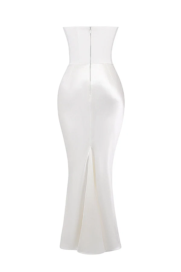 Trägerloses Korsett Maxi Kleid