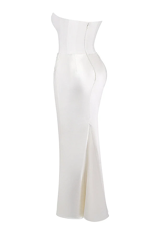 Trägerloses Korsett Maxi Kleid
