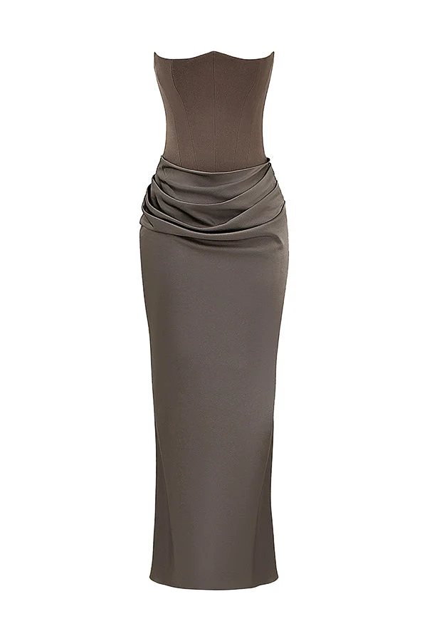 Trägerloses Korsett Maxi Kleid