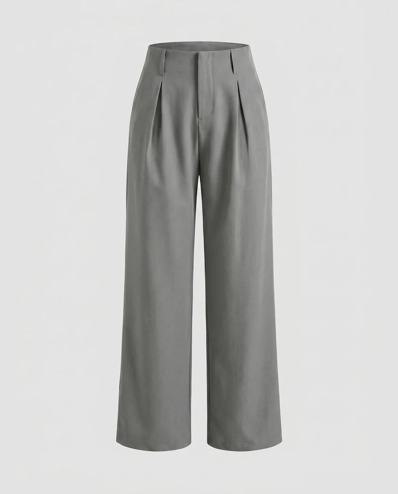 Damen weite Hochbundhose mit eleganten Falten