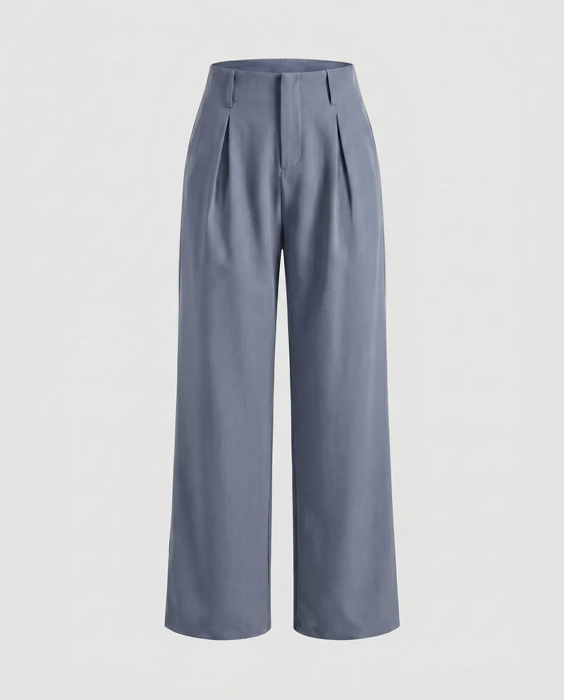 Damen weite Hochbundhose mit eleganten Falten