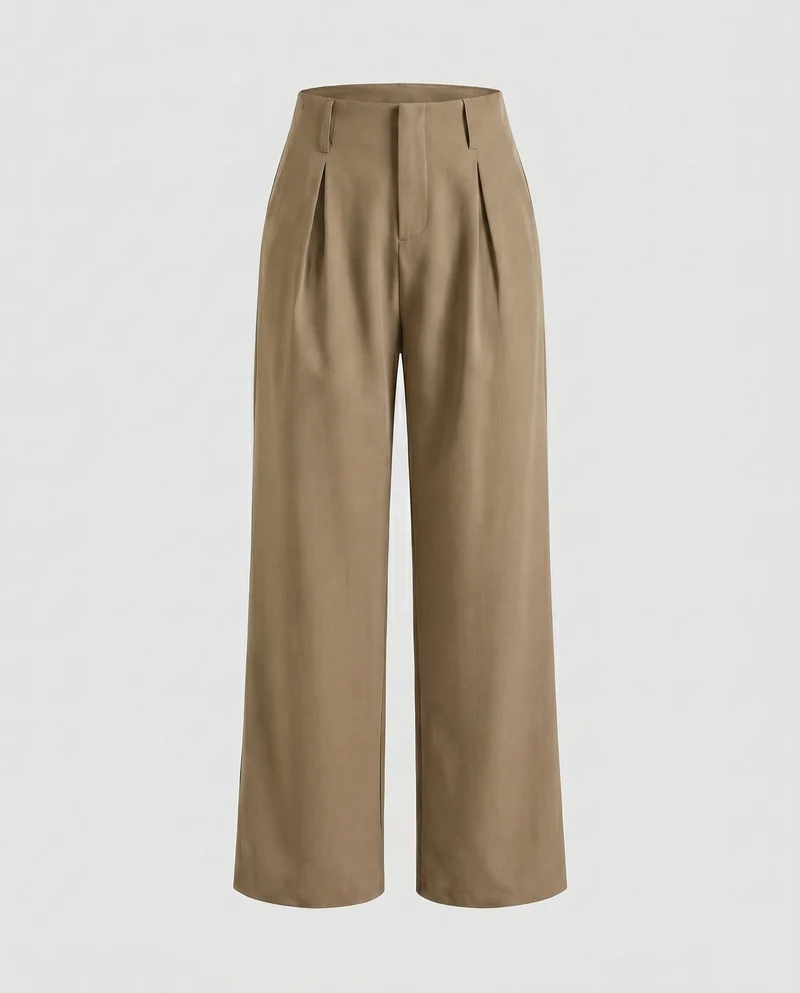 Damen weite Hochbundhose mit eleganten Falten
