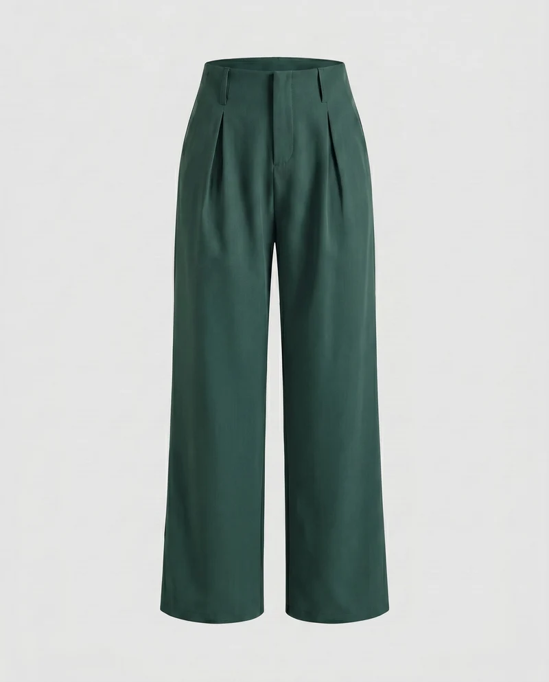 Damen weite Hochbundhose mit eleganten Falten
