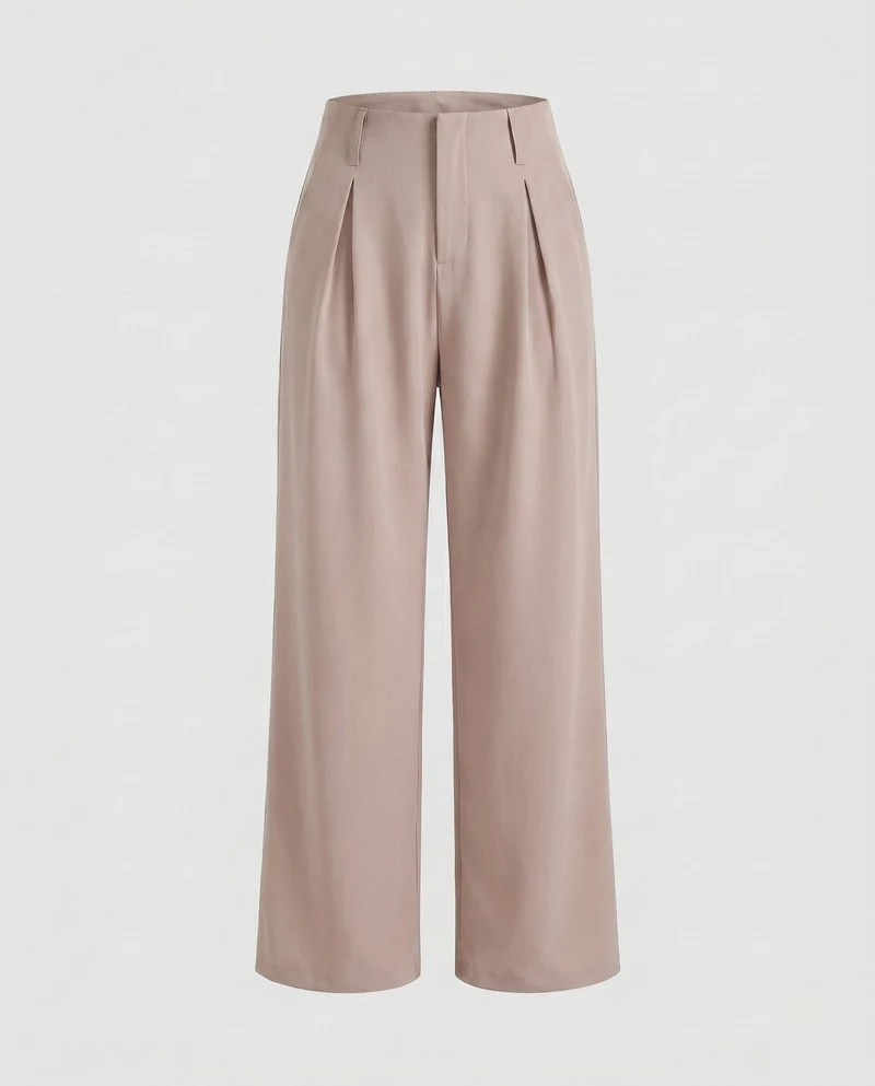 Damen weite Hochbundhose mit eleganten Falten