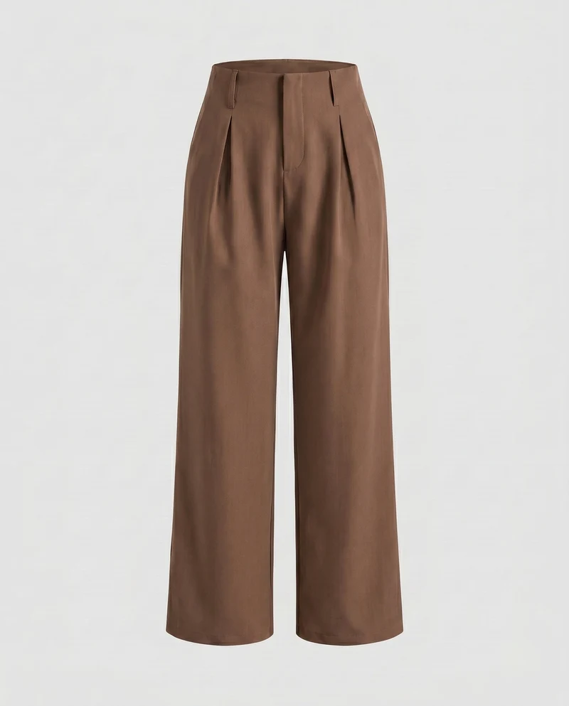 Damen weite Hochbundhose mit eleganten Falten