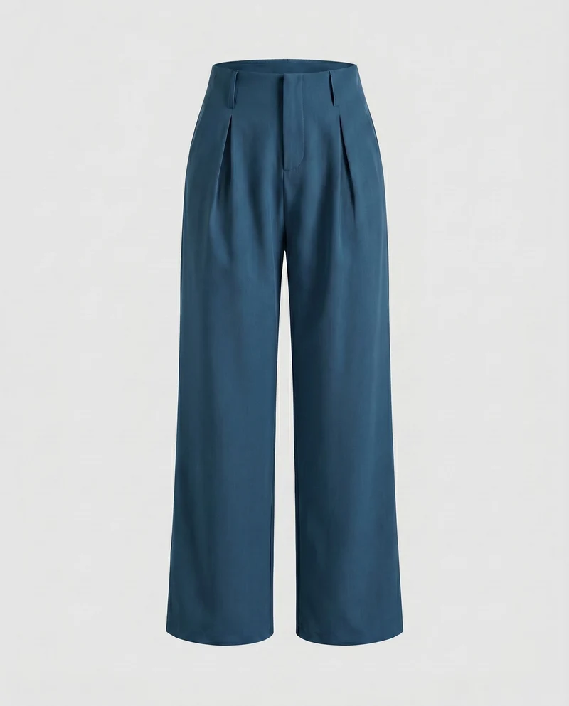 Damen weite Hochbundhose mit eleganten Falten