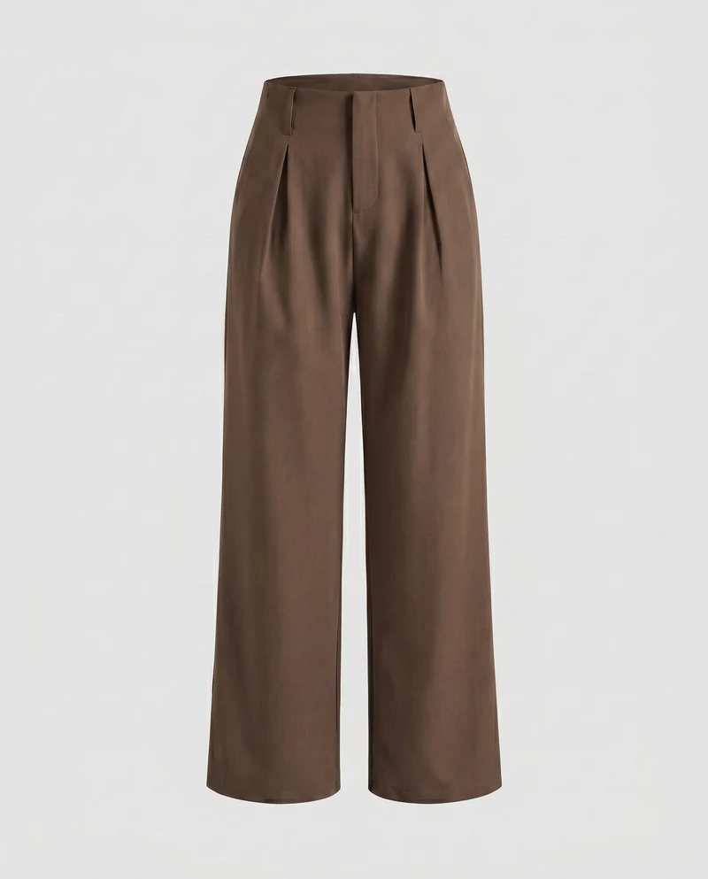 Damen weite Hochbundhose mit eleganten Falten