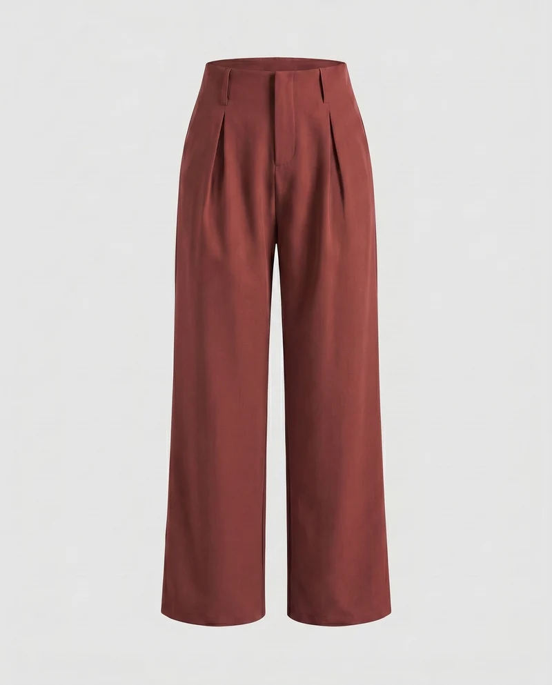 Damen weite Hochbundhose mit eleganten Falten