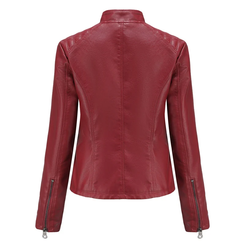 Lederjacke für Damen - Modische Jacke mit Reißverschluss