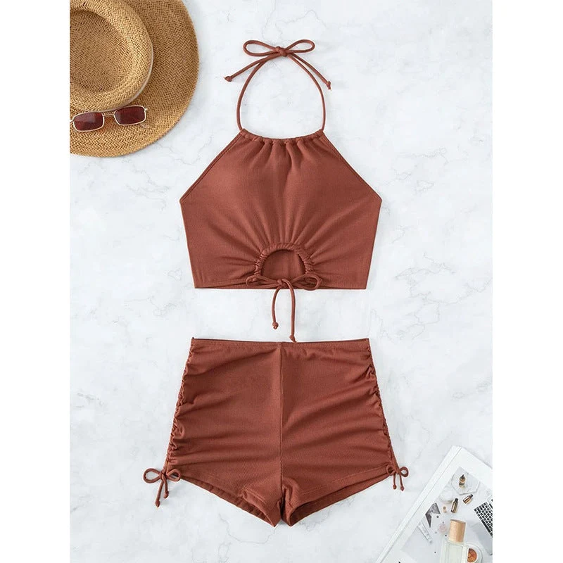 Damen Sportliches Bikini-Set mit modischer Raffung Nord Taschen