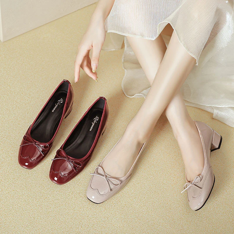 Damen elegante Ballerinas mit dekorativem Schleifendetail