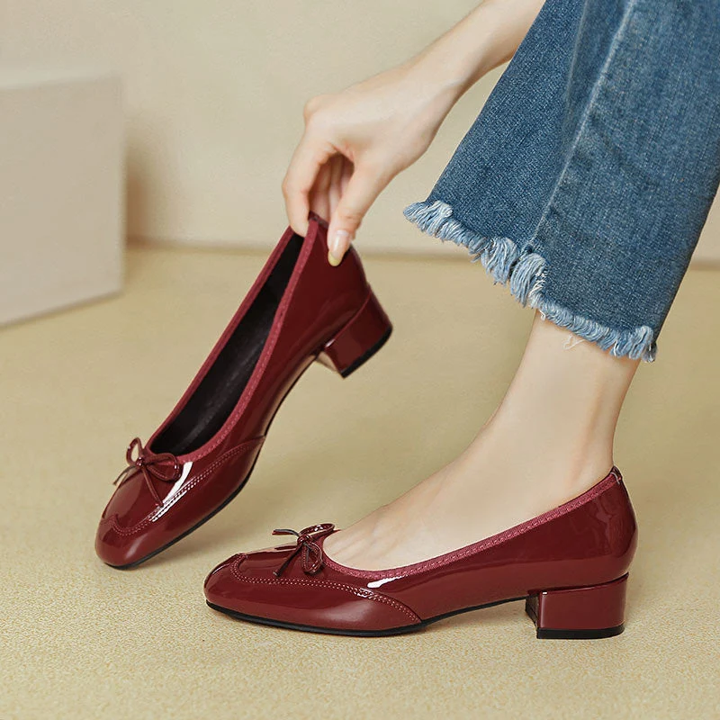 Damen elegante Ballerinas mit dekorativem Schleifendetail