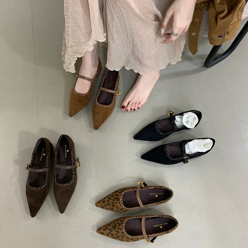 Damen elegante Schnürpumps mit modischem Riemen und spitzem Fußteil