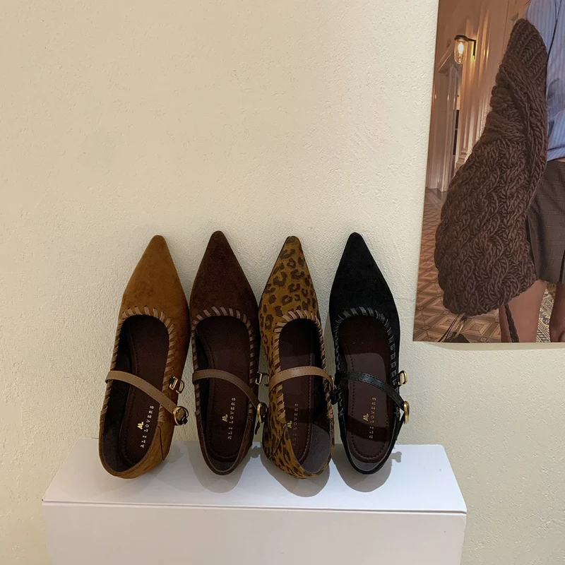 Damen elegante Schnürpumps mit modischem Riemen und spitzem Fußteil