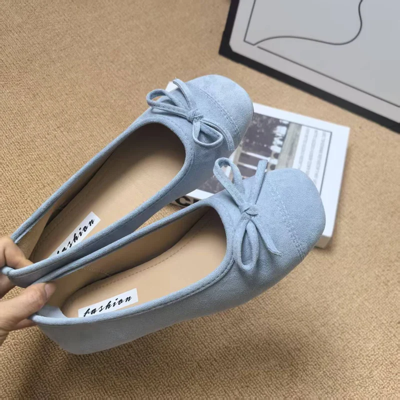 Damen Ballerinas mit elegantem Glanz und verspieltem Schleifendetail