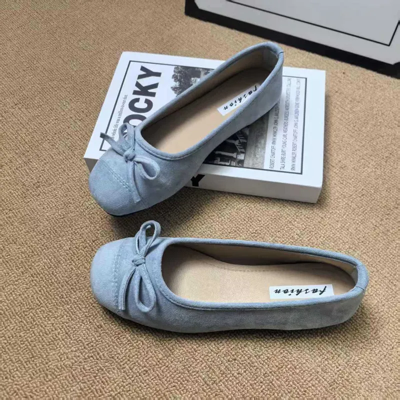 Damen Ballerinas mit elegantem Glanz und verspieltem Schleifendetail