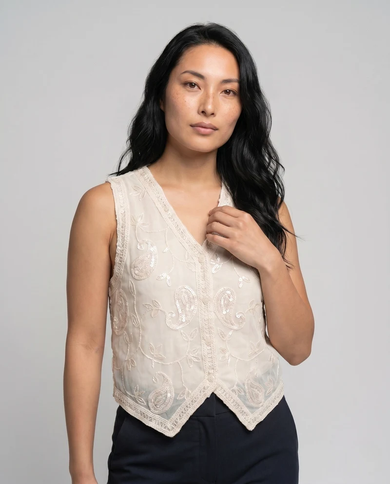 Damen Elegantes Häkel-Oberteil Nord Taschen