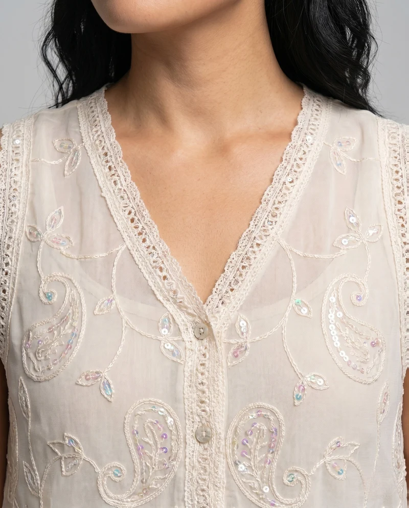 Damen Elegantes Häkel-Oberteil Nord Taschen
