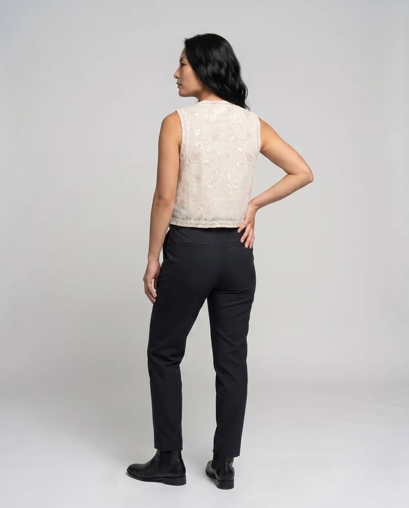 Damen Elegantes Häkel-Oberteil Nord Taschen