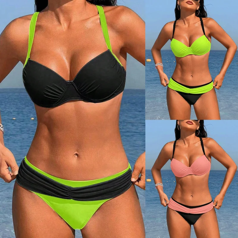 Damen Push-Up-Bikini mit verstellbaren Trägern und modischem Wickeldesign Nord Taschen
