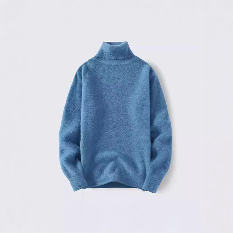 Herren warmer Rollkragenpullover aus weichem Strickstoff