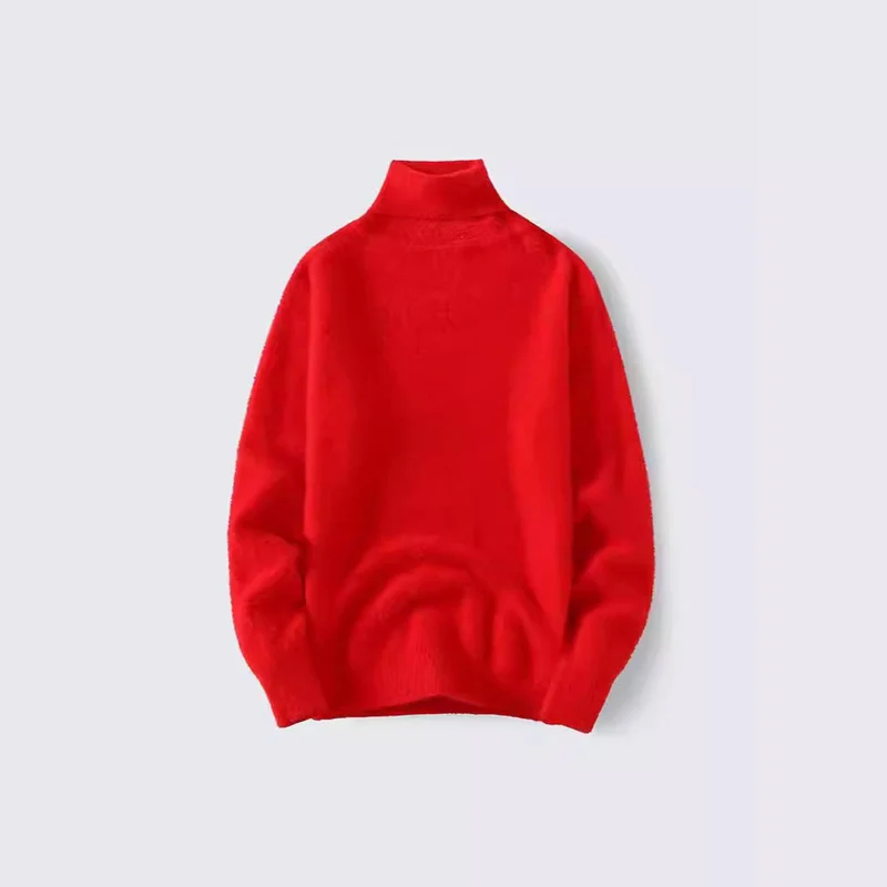 Herren warmer Rollkragenpullover aus weichem Strickstoff