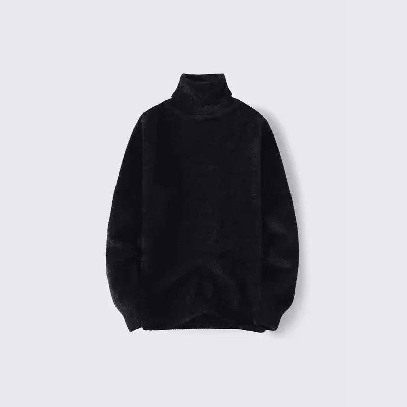 Herren warmer Rollkragenpullover aus weichem Strickstoff