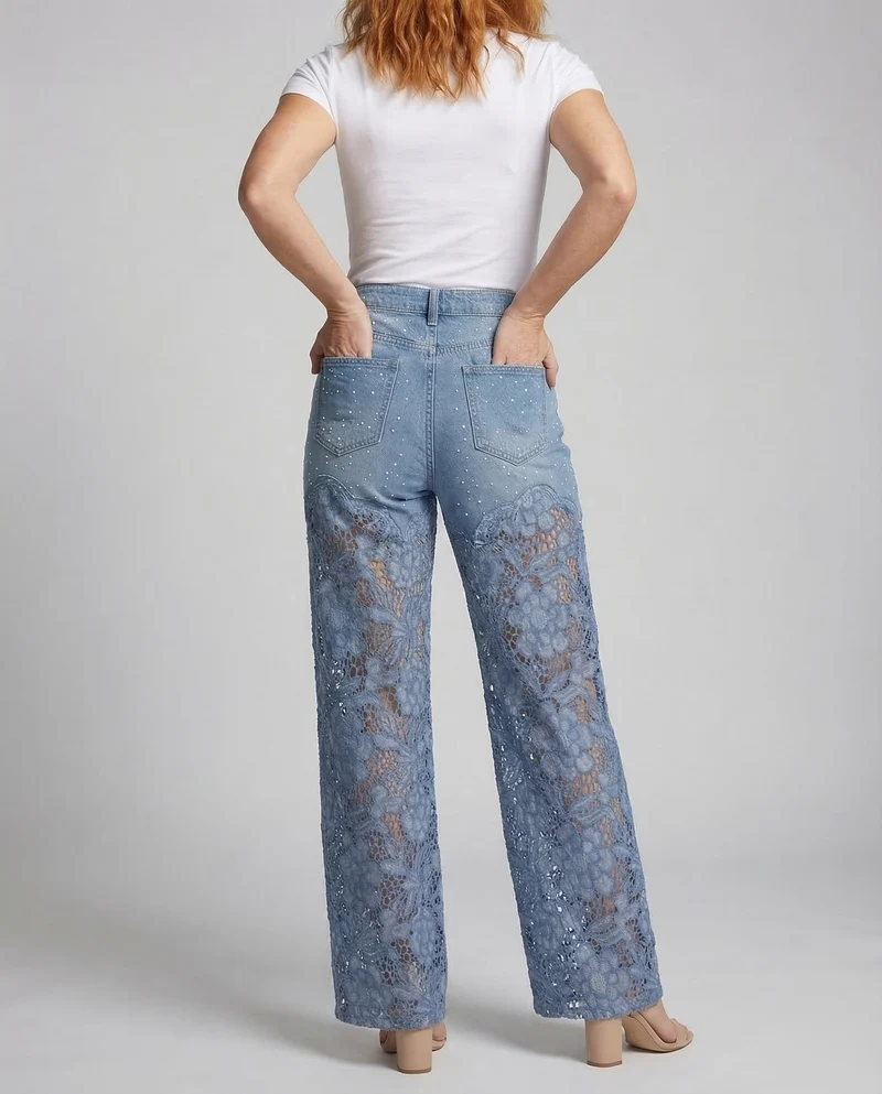 Damen Flared Hose High Waist