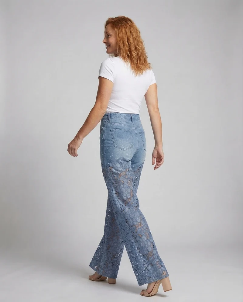 Damen Flared Hose High Waist
