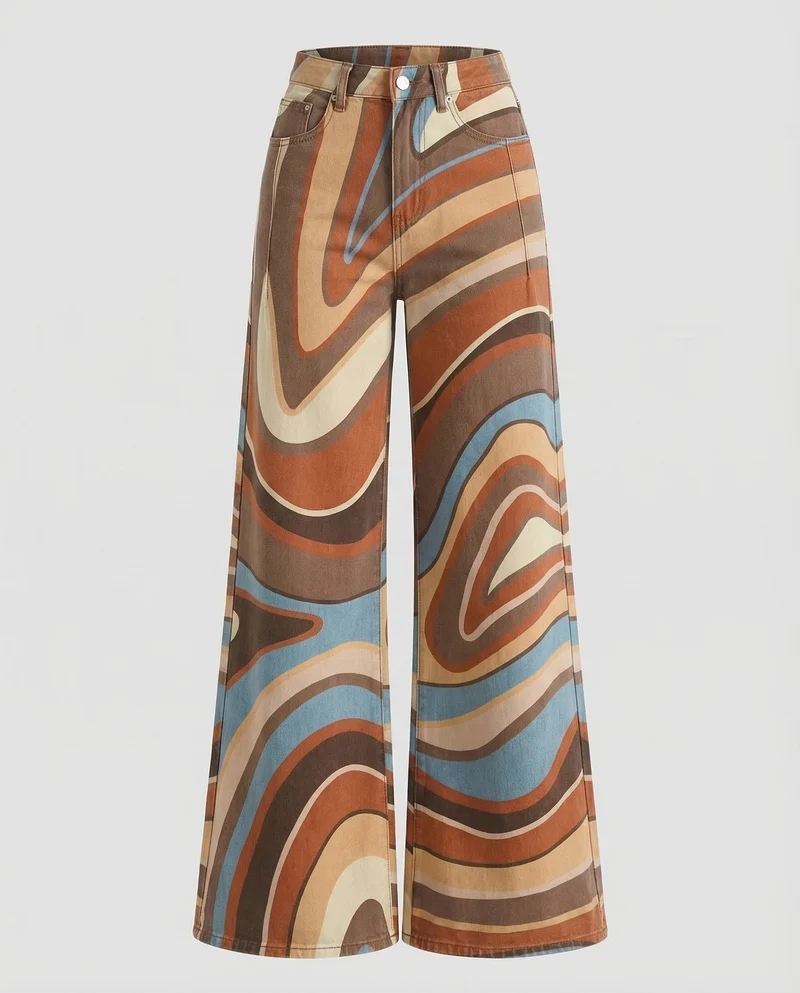 Damen Flared Hose High Waist