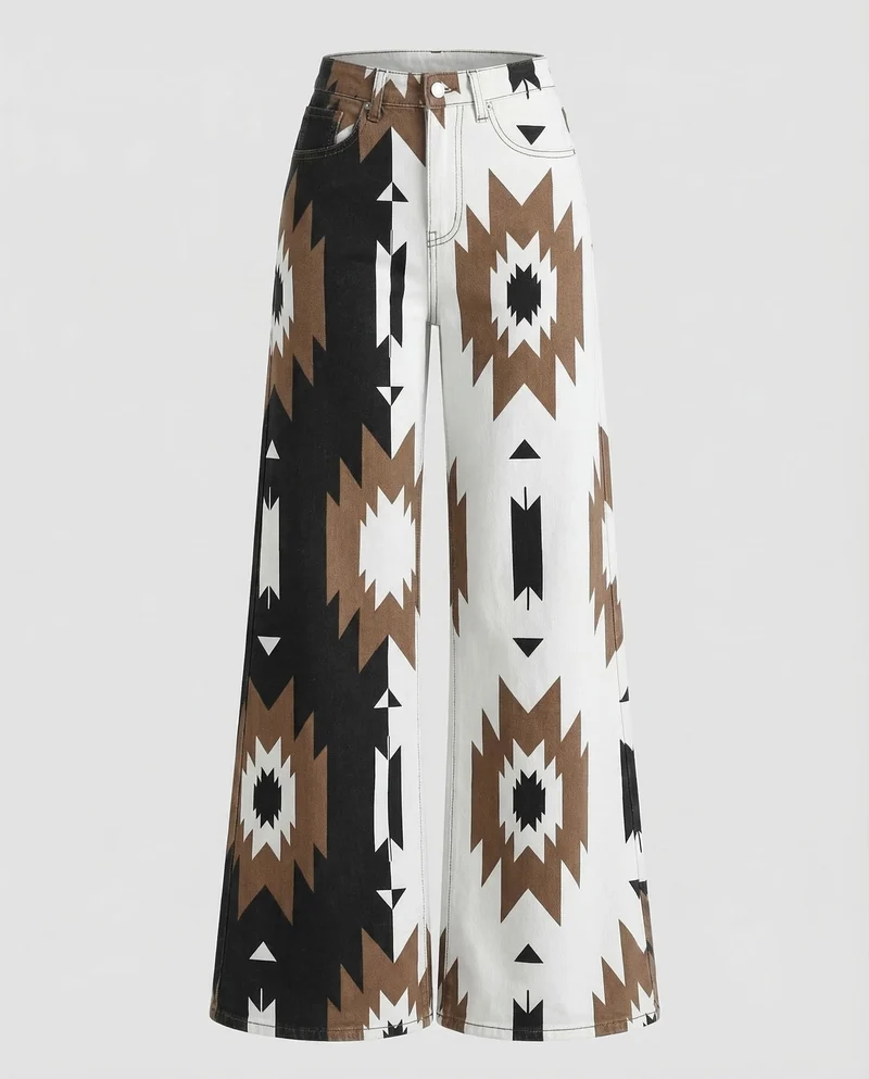 Damen Flared Hose High Waist
