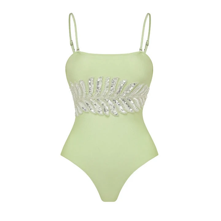 Damen Eleganter Einteiler mit funkelnden Paillettenapplikationen