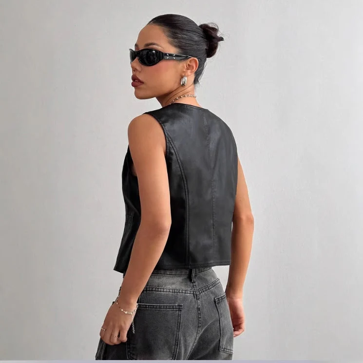 Damen Lederweste mit modernen Details und elegantem Schnitt Nord Taschen