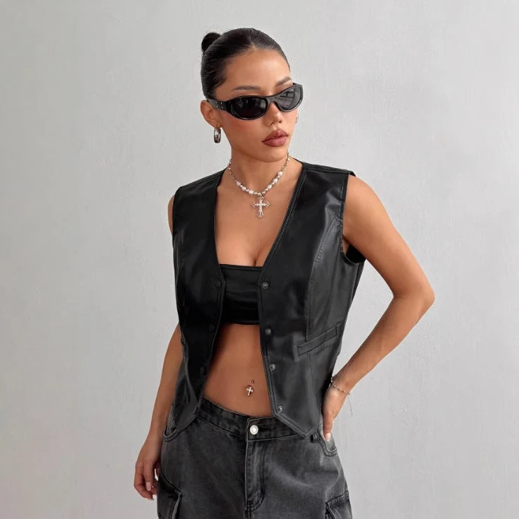 Damen Lederweste mit modernen Details und elegantem Schnitt Nord Taschen