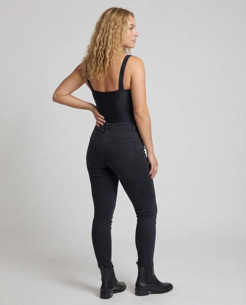 Damen Badeanzug Korsett-Effekt Twist-Dekolleté