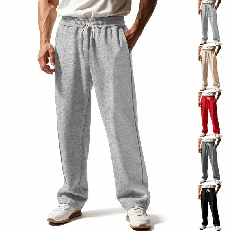 Herren bequeme Jogginghose mit Reißverschluss und seitlichen Taschen