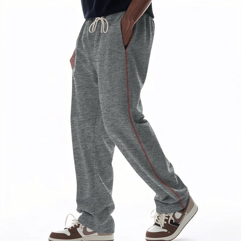 Herren bequeme Jogginghose mit Reißverschluss und seitlichen Taschen