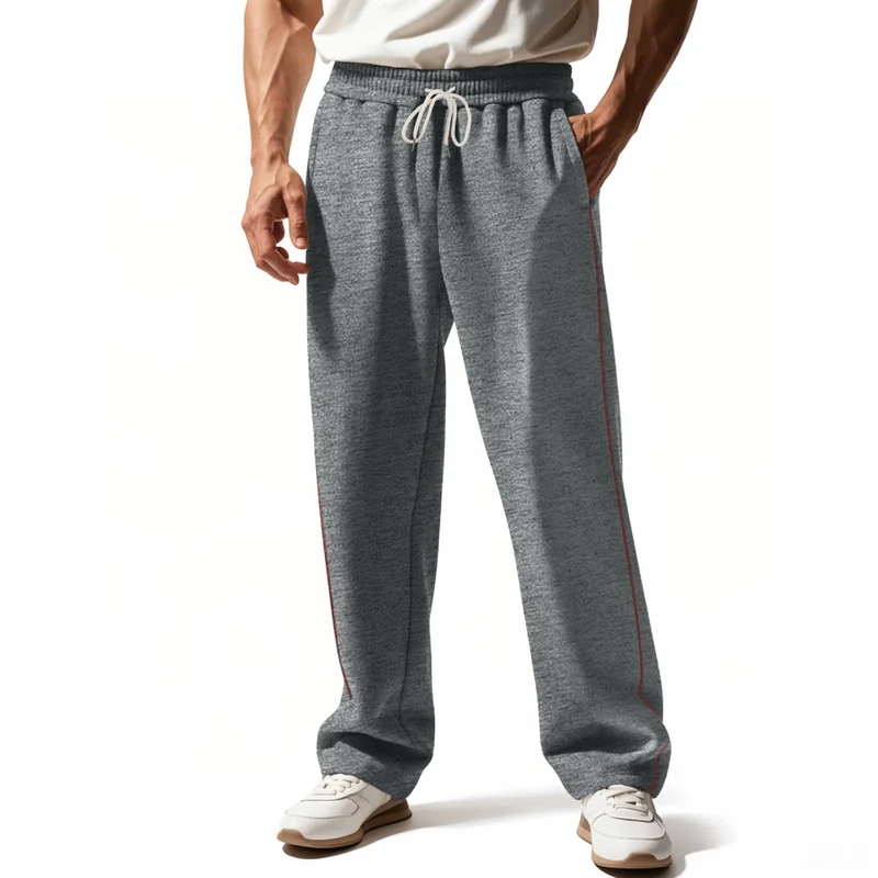 Herren bequeme Jogginghose mit Reißverschluss und seitlichen Taschen