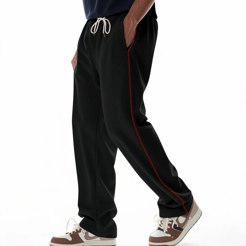 Herren bequeme Jogginghose mit Reißverschluss und seitlichen Taschen