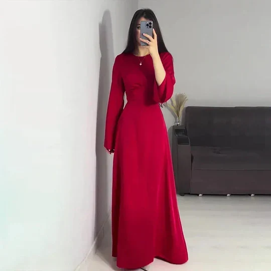 Lange Frauenkleider Aus Satin Stil