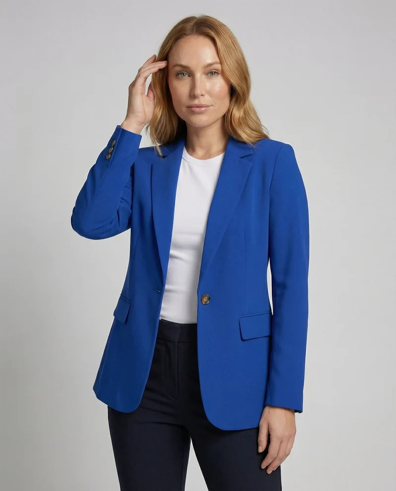 Damen Klassische Einknopf City-Blazer