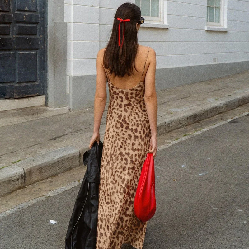 Damen Maxikleid mit elegantem Animalprint