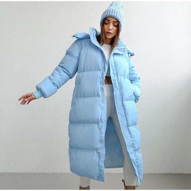 Nord Taschen | Winter Lange Steppjacke mit Futter für Damen Ideal für Kaltes Wetter