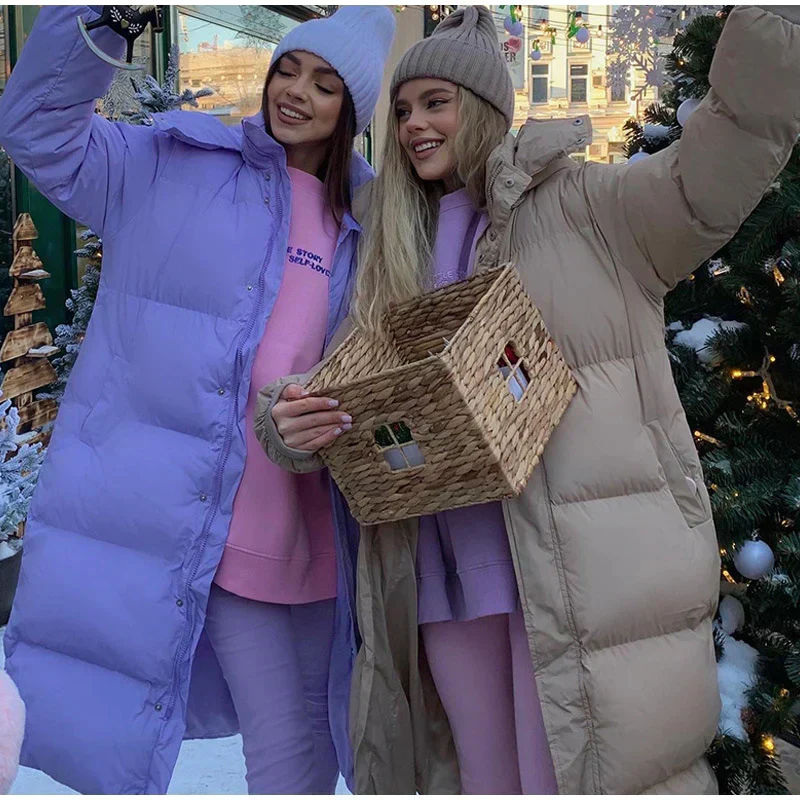 Nord Taschen | Winter Lange Steppjacke mit Futter für Damen Ideal für Kaltes Wetter