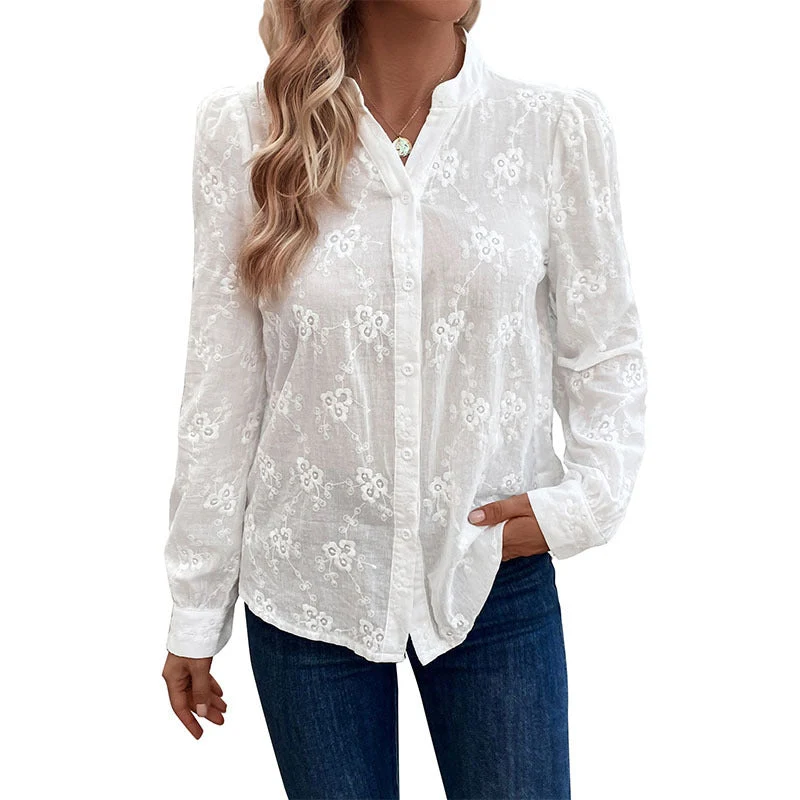 Damen Bluse mit feiner Stickerei