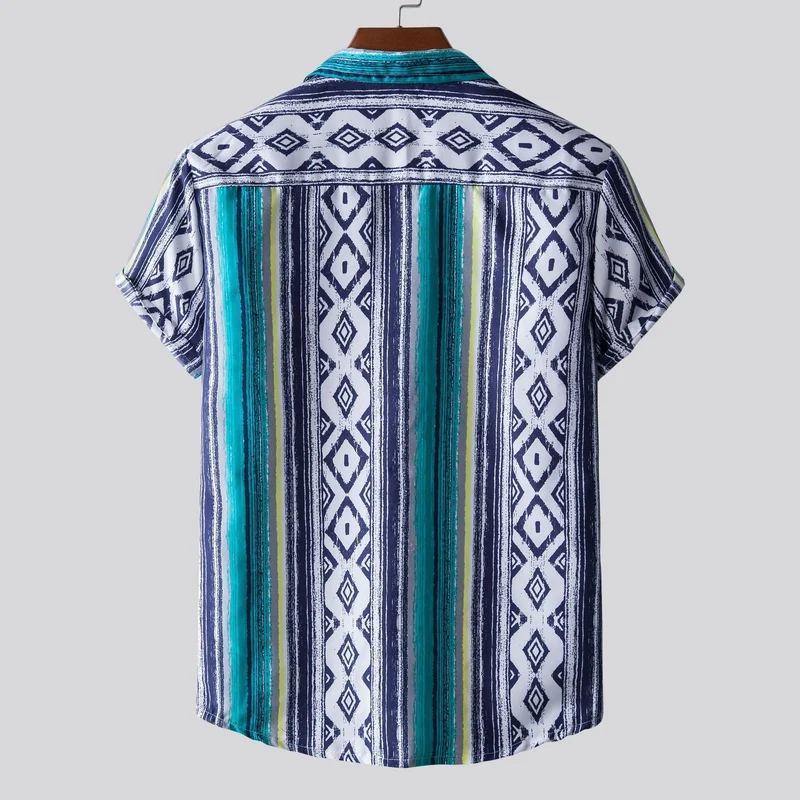 Herren Kurzarmhemd mit einzigartigem tribal-inspiriertem Design Nord Taschen