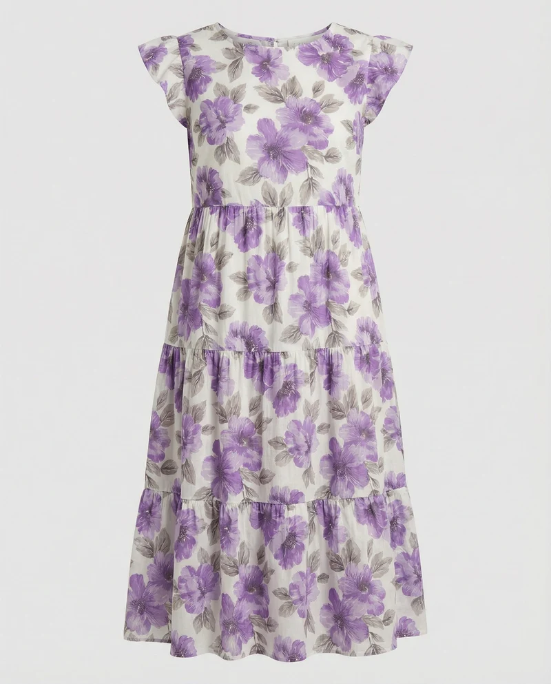 Damen Sommerkleid knielang mit Volant